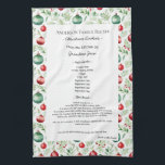 ファミリーレシピ家宝文字クリスマスオーナメント キッチンタオル<br><div class="desc">家族用レシピ茶タオル。共有の叔父のジムの子供のレシピかアギー叔母の素晴らしすべての時間の感謝のキャセロお気に入りのール料理。とエレガントテンプレートデザインは簡単にあなたの家族のレシピを共有するように調整することができる母の日、誕生日、またはクリスマスの贈り物。カスタムイニシャル付きファミリ名色は変更できる。家族の素晴らし贈り物や新婚の人々のために。</div>