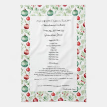 ファミリーレシピ家宝文字クリスマスオーナメント