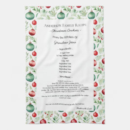 ファミリーレシピ家宝文字クリスマスオーナメント キッチンタオル