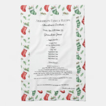 ファミリーレシピ家宝文字クリスマスストッキング