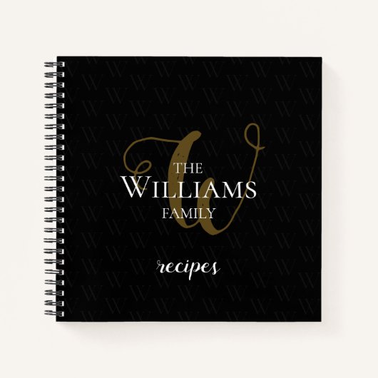 ファミリーレシピ用ブラックノートブック ノートブック (正面)