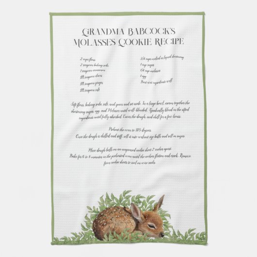 ファミリーレシピ親愛ベビーファウイングリーナリーティー キッチンタオル (縦)