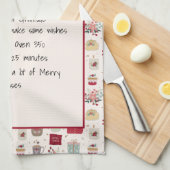 ファミリーレシピ記念クリスマス キッチンタオル (四つ折り)