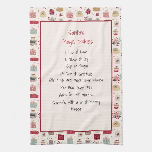 ファミリーレシピ記念クリスマス キッチンタオル (縦)