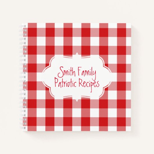 ファミリーレシピ赤と白バッファロープレイド ノートブック (正面)