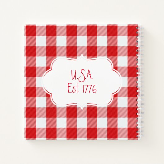 ファミリーレシピ赤と白バッファロープレイド ノートブック (裏面)