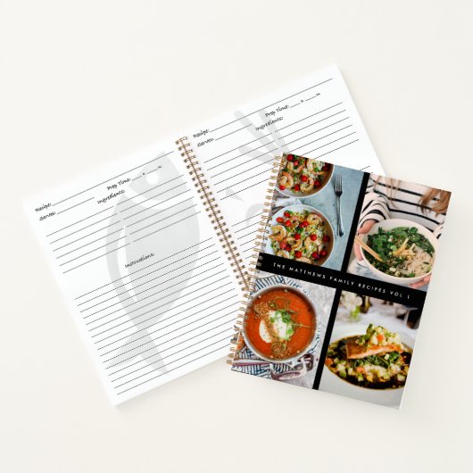 ファミリーレシピ4フォトレシピコレクションブラック ノートブック (内部)
