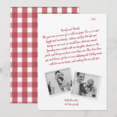 ファミリーレターレッドスクリプトコロナウイルスホリデーカード 案内状 (正面/裏面)