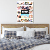 ファミリーレトロタイポグラフィフォトコラージュ16写真 キャンバスプリント (インサイチュ (寝室))