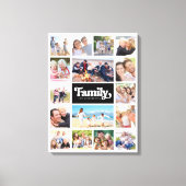 ファミリーレトロタイポグラフィフォトコラージュ16写真 キャンバスプリント (正面)