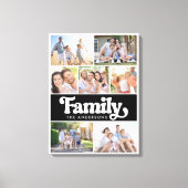 ファミリーレトロタイポグラフィフォトコラージュ キャンバスプリント (正面)