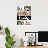 ファミリーレトロタイポグラフィフォトコラージュ ポスター (ホームオフィス)