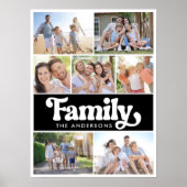 ファミリーレトロタイポグラフィフォトコラージュ ポスター (正面)