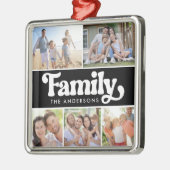 ファミリーレトロタイポグラフィフォトコラージュ メタルオーナメント (左)