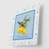 ファミリーレパーソナライズされたモンズオンツリーブランチw葉 スクエア壁時計 (傾斜)