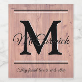 ファミリーワパーソナライズされたインボトルラベルウッド ワインラベル (シングルラベル)