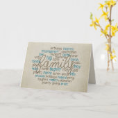 ファミリーワードクラウド誕生日 カード (黄色い花)