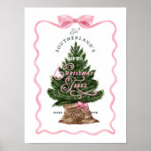 ファミリーヴィンテージレトロファームフレッシュクリスマスツリー ポスター (正面)