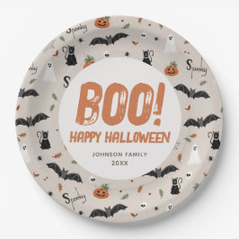 ファミリー不気味ハロウィーン秋ブー ペーパープレート