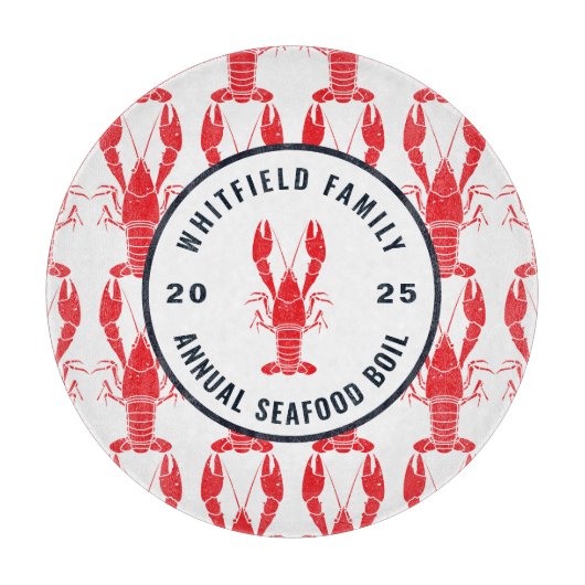 ファミリー任意の大事な行事ロブスターパーソナライズされた沸騰 カッティングボード (正面)