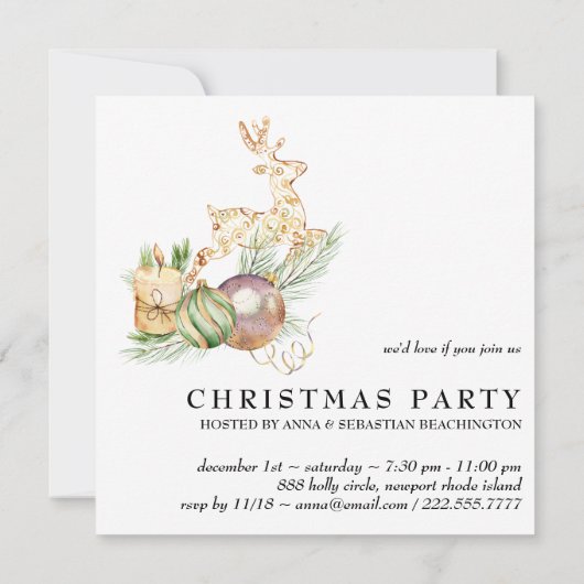 *~*ファミリー企業のAP20トナカイのクリスマスパーティー 招待状 (裏面)