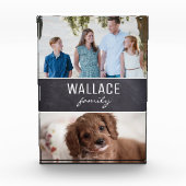 「ファミリー伝統:パーソナライズされたChalkboard写真Bl フォトブロック (正面)