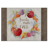ファミリー信仰秋秋ハーベストファームハウスウッド カッティングボード (正面)