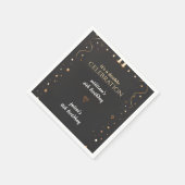 ファミリー兄弟姉妹ブラックシンプルジョイモダンント誕生日 スタンダードカクテルナプキン (角)