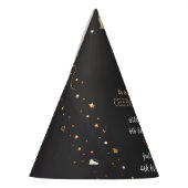 ファミリー兄弟姉妹ブラックシンプルジョイモダンント誕生日 パーティーハット (左)