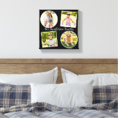 ファミリー写真コラージュ4枚の写真カスタムギャラリー キャンバスプリント (インサイチュ (寝室))