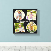 ファミリー写真コラージュ4枚の写真カスタムギャラリー キャンバスプリント (インサイチュ (ウッドフロア))