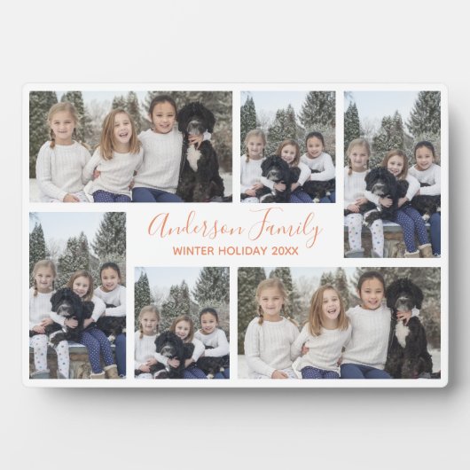 ファミリー写真テンプレートホワイトローズ金ゴールド フォトプラーク (正面)