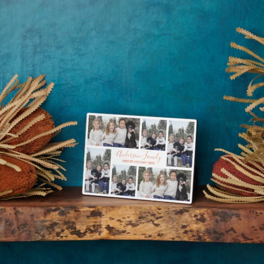 ファミリー写真テンプレートホワイトローズ金ゴールド フォトプラーク (側面)