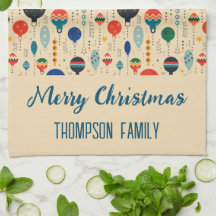 ファミリー名かわいいレトロオーナメント伝統的クリスマス