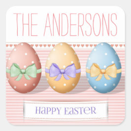 ファミリー名イースターエッグのシール スクエアシール