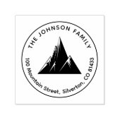 ファミリー名カーブ文字マウンテン差出人住所 セルフインキングスタンプ (デザイン)