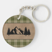 ファミリー名キャビンの木セージのプレイドバーラップ2サイド キーホルダー (裏面)