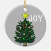 ファミリー名キャンディーケーンクリスマスツリーリバーシブル セラミックオーナメント (裏面)