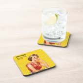 ファミリー名クリスマスプレゼントカラフルレトロスタイル コースター (右側)