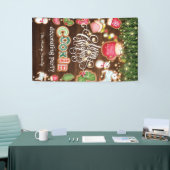 ファミリー名クリスマス飾クッキーのパーティー 横断幕 (トレードショー)