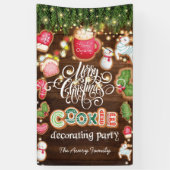 ファミリー名クリスマス飾クッキーのパーティー 横断幕 (縦)