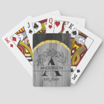 ファミリー名グ素朴レーウッドモノグラム金ゴールド