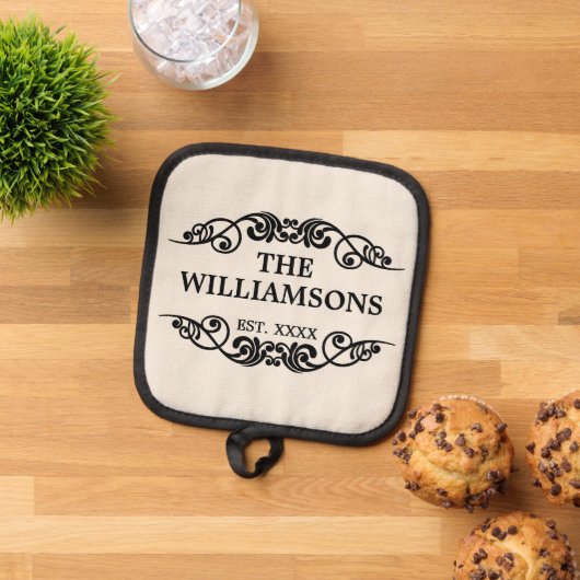 ファミリー名シックアンティーク設立日年 鍋敷き (トップダウン)