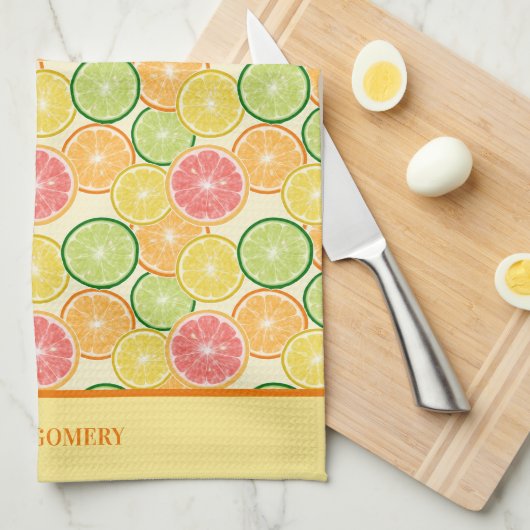 ファミリー名シトラススライス キッチンタオル (四つ折り)