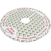 ファミリー名テキサス州クリスマスリースとレッドボウ ブラッシュドポリエステルツリースカート (アングル)