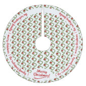 ファミリー名テキサス州クリスマスリースとレッドボウ ブラッシュドポリエステルツリースカート (正面)