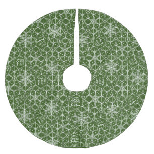 ファミリー名パーソナライズされたスノーフレークツリースカート ブラッシュドポリエステルツリースカート