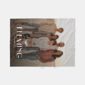 ファミリー名パーソナライズされたフォトブランケットポートレート フリースブランケット (正面(横))