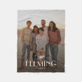 ファミリー名パーソナライズされたフォトブランケットポートレート フリースブランケット (正面)