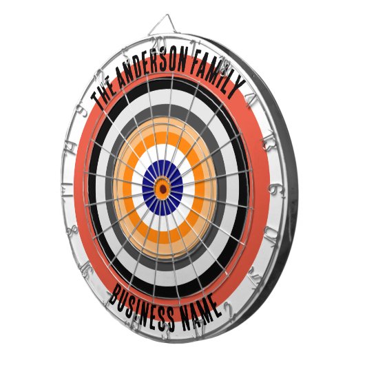 ファミリー名パーソナライズされたブルーダーツボード ダーツボード (正面右)